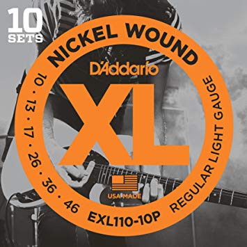D´addario EXL110-10P Lote de 10 Juegos de cuerdas para Guitarra eléctrica EXL110-10P cuerdas