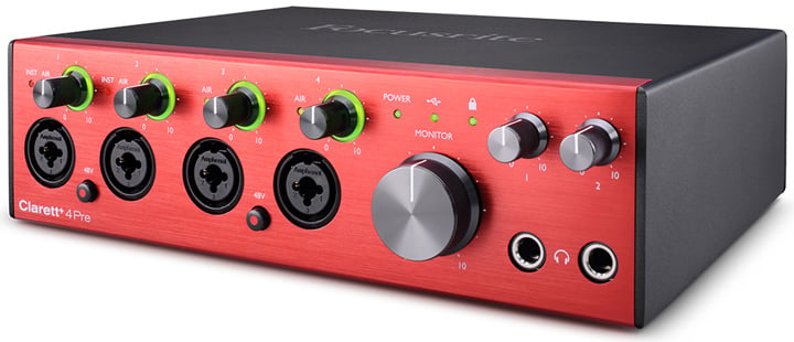 Focusrite Clarett+ 4 Pre Interfaz de Audio Usb Profesional 18 entradas y 8 salidas Clarett+ 4 Pre