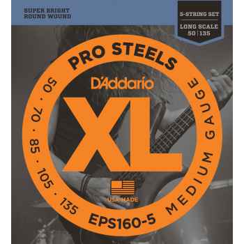 D´addario eps160-5 prosteels medium long scale cuerdas para bajo