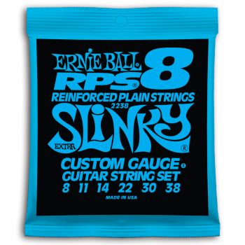 Ernie ball 2238 slinky planas rps cuerdas para guitarra eléctrica 8-38