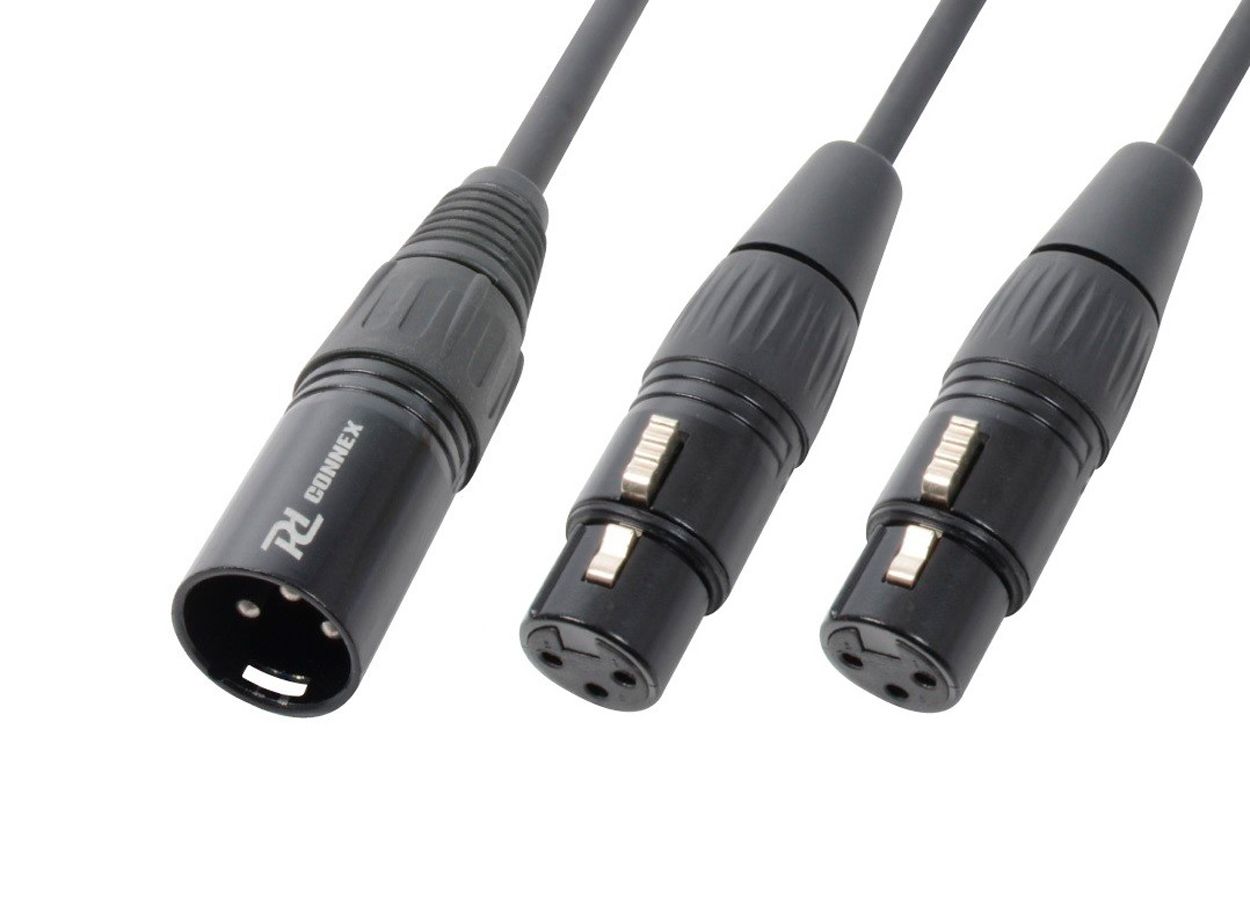 Power Dynamics CX142 Cable Splitter 1 XLR Macho -2 XLR Hembra 0,5 Metros CX-142