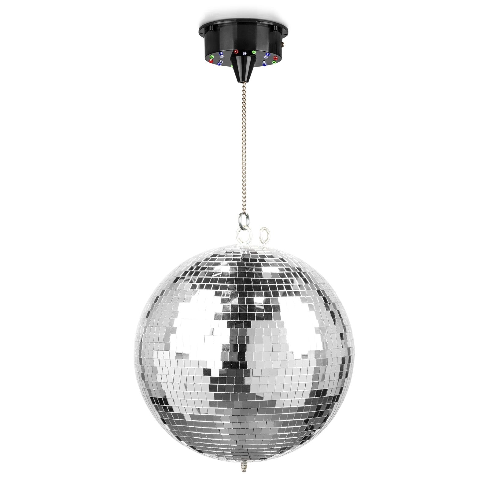 Fuzzix MB30ML Bola de disco con motor 18 LEDs, 30cm MB30ML Discoball 30cm Batt LEDMotor