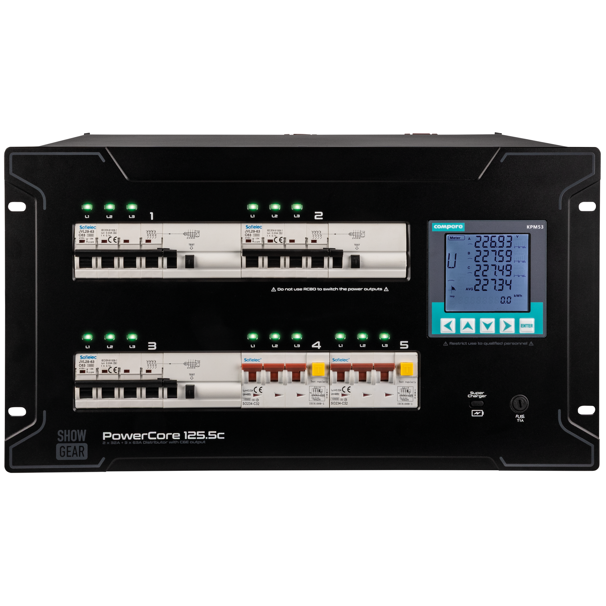Showgear PowerCore 125.5c 2x CEE 32A + 3x CEE 63A E623040