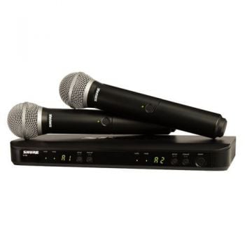 Shure blx288 pg58 microfono inalambrico dual de mano capsula pg58