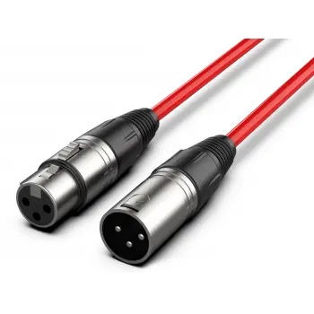 Audibax Silver Cable XLR Macho - XLR Hembra 10 Metros Rojo
