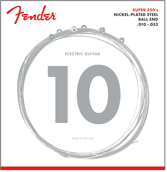 Fender Cuerdas de Guitarra Super 250 Acabado Niquel Plateado 250RH 730250407