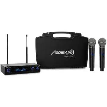 Audibax sidney 1250 a micrófono doble mano profesional uhf frecuencia a + maleta