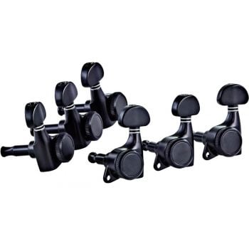 Ortega otmlock33-gb. clavijero para guitarra gloss black 3+3
