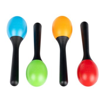 Nino percussion maracas set, 4 ud (bl, gr, or,