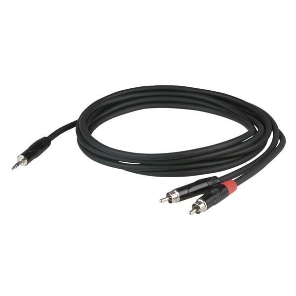DAP Audio FLX30 Cable MiniJack Stereo / 2 RCA Macho de 1,5 metros FLX30 MiniJack / 2 RCA 1,5 metros