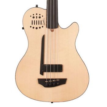 Godin a4 ultra natural fretless a/e with bag bajo semi-acústico con funda de transporte