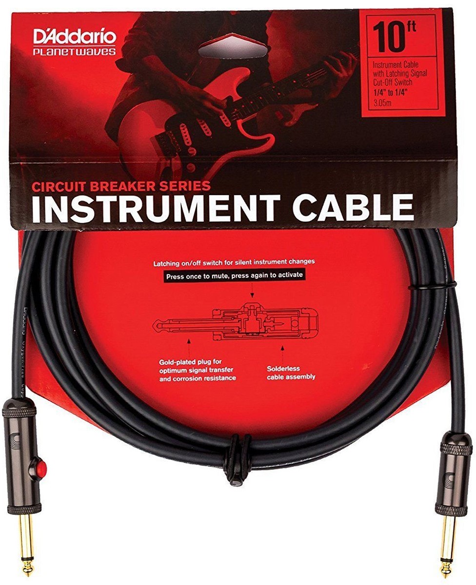 Planet Waves DAddario Cable de Instrumento con Switch On/Off, Plug Recto, 3 Metros Cable de Instrumento con Switch On/Off, Conector R