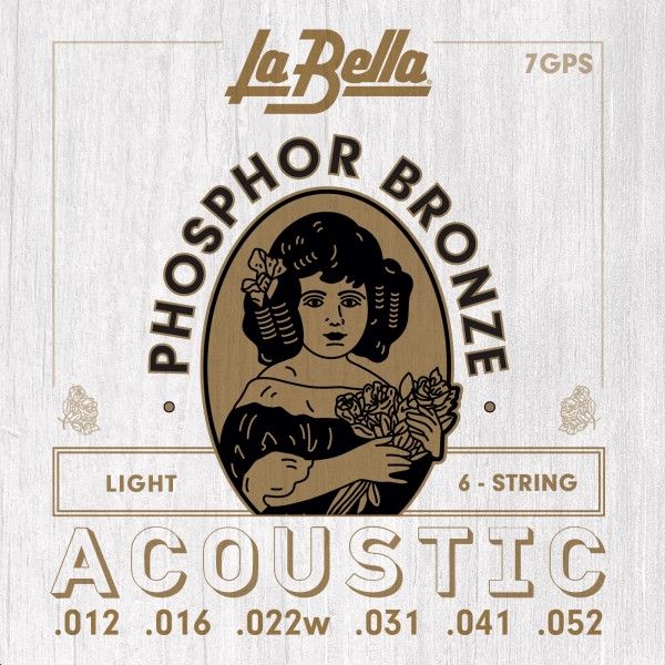 La Bella 7GPS Juego De Cuerdas Para Guitarra Acústica Light 12-52 7GPS
