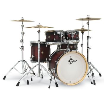 Gretsch shell pack catalina maple 20 bd / 5 piezas negra-rojo
