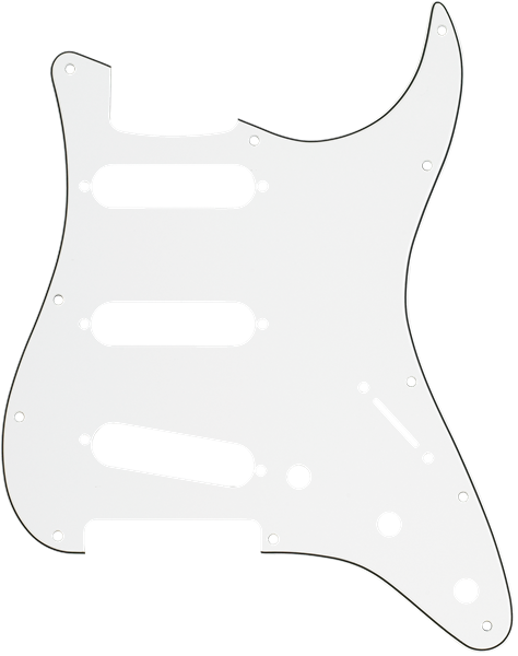 Fender Golpeador Stratocaster® S/S/S 11 agujeros de montaje Parchment P/B/P, 3-Ply Golpeador 991374000