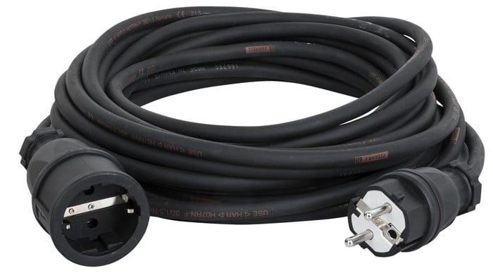Showtec Ext. 15 Metros DAP Cable Schuko/Schuko Titanex con PCE 3 x 1,5 mm² Ext. Cable Schuko/Schuko-Titanex 15m, 3 x 1,5 mm,