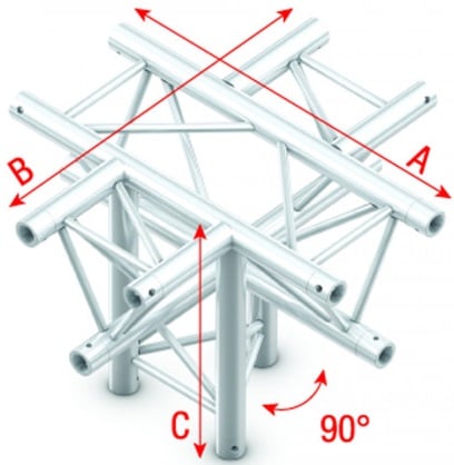 Showtec PT30053 Cross+down 5-way,apexdown 50cm Pro-30 Triangle P Truss PT30053