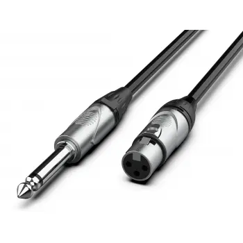 Audibax silver cable xlr hembra a jack mono 3 metros negro