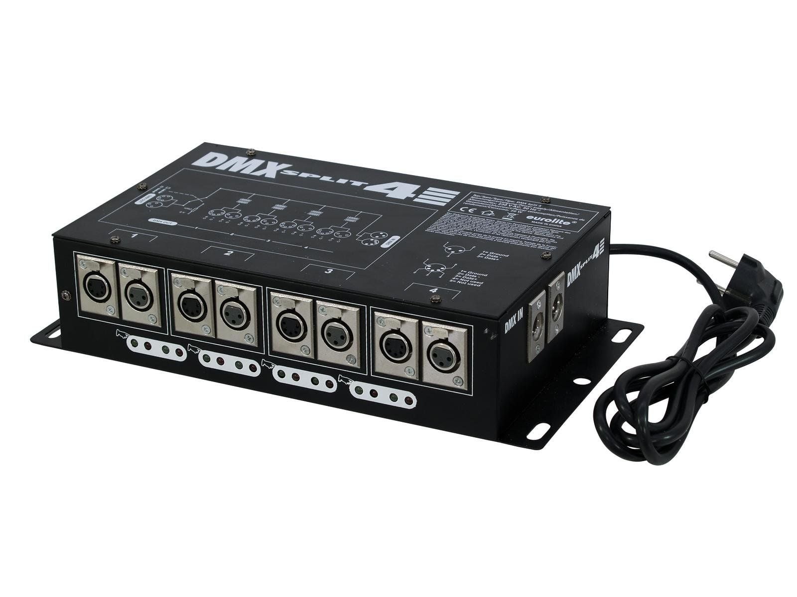 Eurolite DMX Split 4 Splitter DMX 4 Salidas XLR DMX Split 4