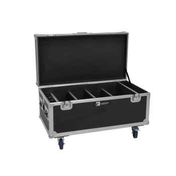 Roadinger 4x akku multiflood ip 8x10w rgbw wash crmx flightcase con función de carga