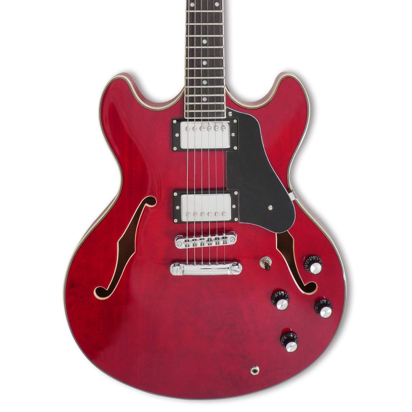 Larry Carlton by Sire H7 Guitarra Eléctrica Semihueca See Through Red H7-STR
