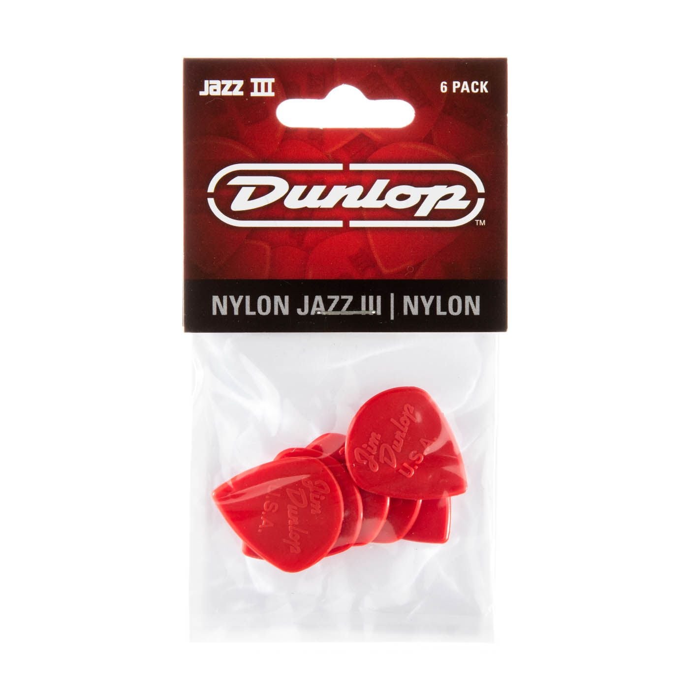 Dunlop Puas Pack Nylon Jazz III 6 Unidades 47P3N puas Nylon Jazz III