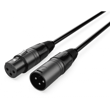 Audibax silver black cable dmx 3 pins 2 metros