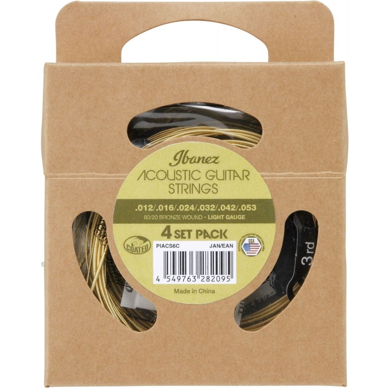 Ibanez PIACS6C Pack 4 Juegos Cuerdas Guitarra Acústica PIACS6C