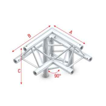 Showtec corner 90 down right apex up esquina triangular 3 direcciones pt30010