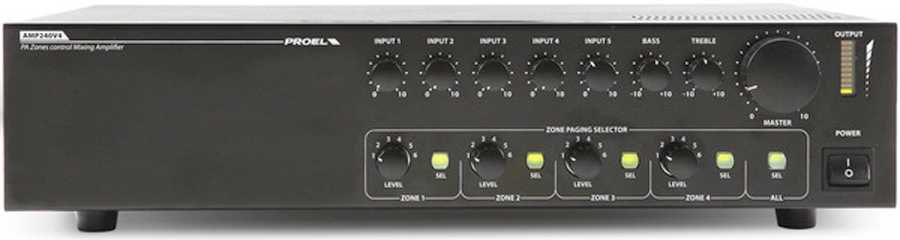 Proel PA AMP240V4. Amplificador Mezclador 240W PA AMP240V4