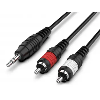 Audibax Bronze Cable Minijack Stereo a 2 RCA Macho 3 Metros Negro