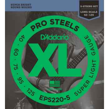 D´addario eps220-5 prosteels super light long scale cuerdas para bajo