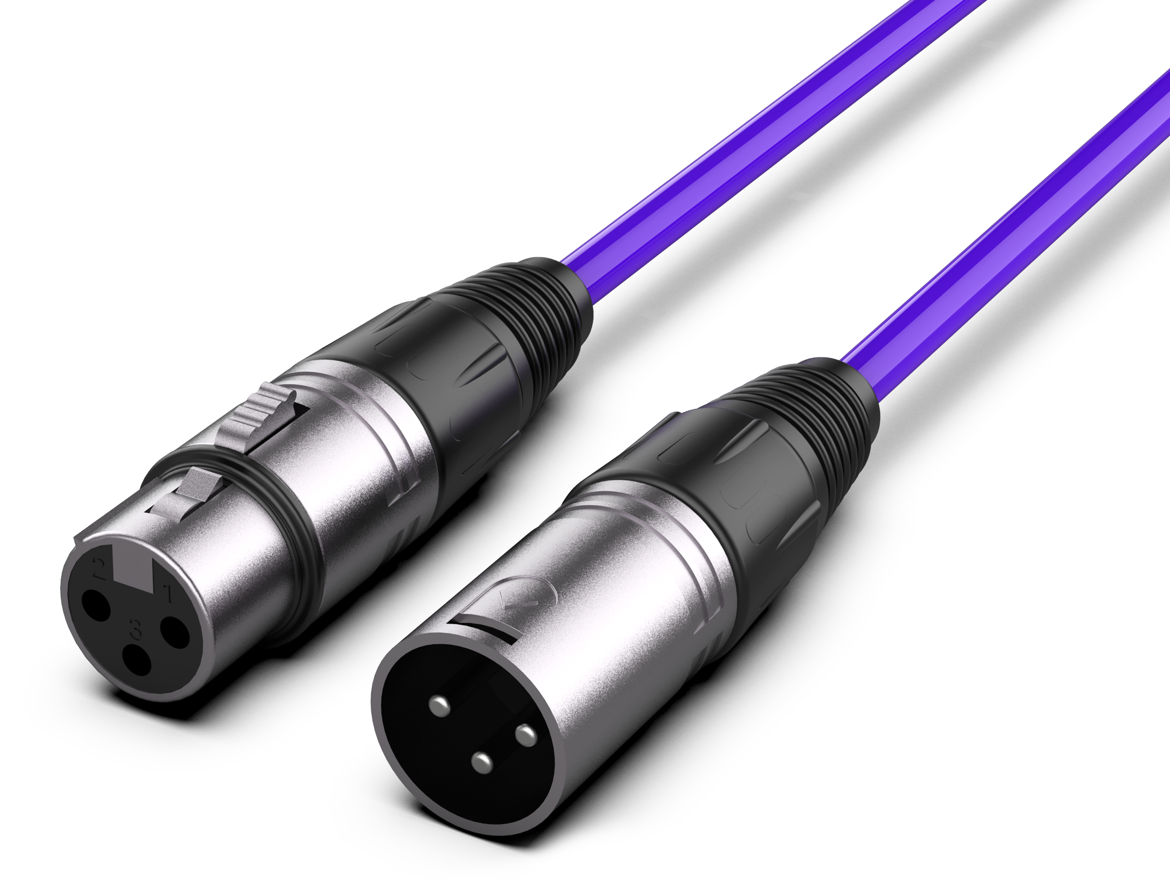 Audibax Silver Cable XLR Macho - XLR Hembra 10 Metros Morado XLR macho a XLR Hembra XLR10V
