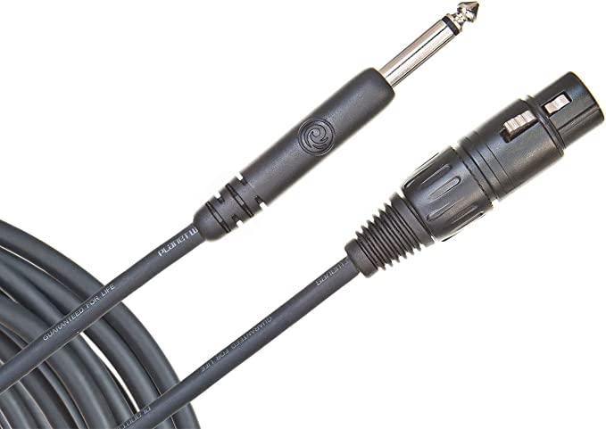 DAddario Planet Waves PW-CGMIC-25 Cable de Micrófono XLR Desbalanceado a Jack 1/4", 7,6 Metros PW-CGMIC-25