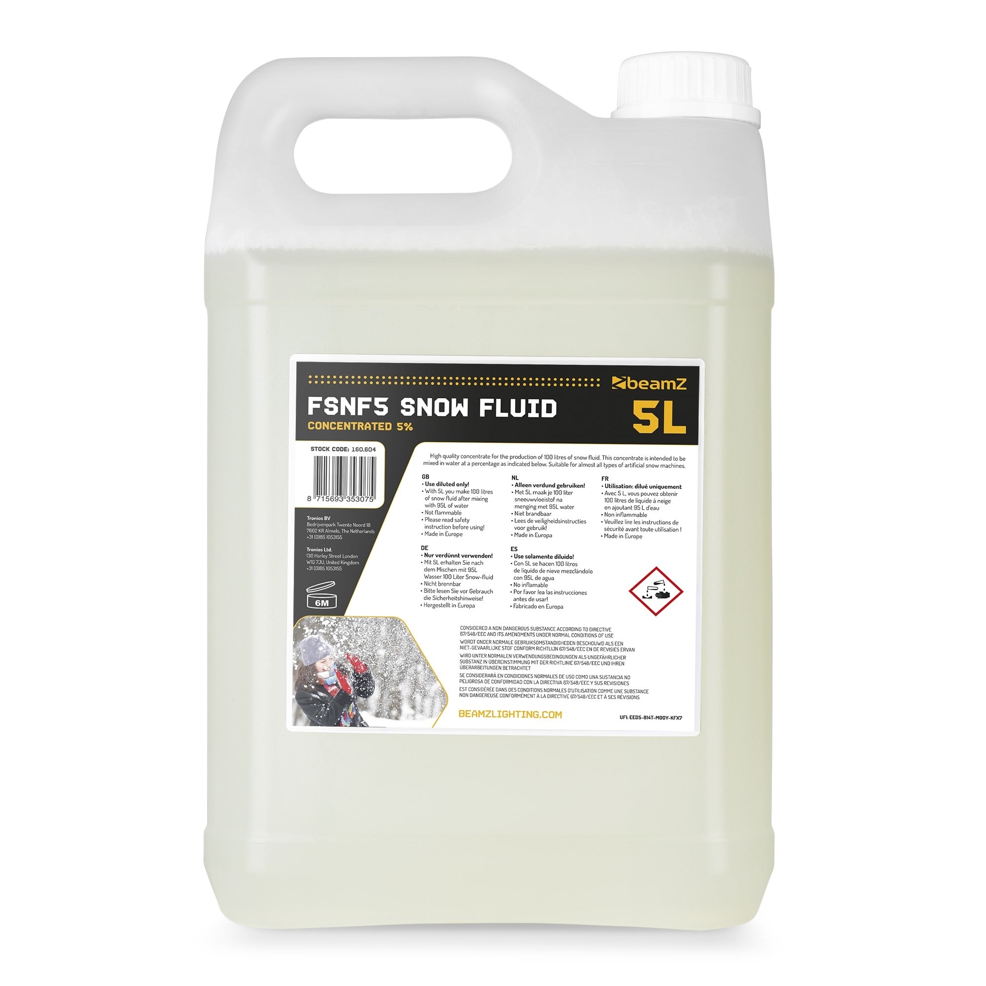 Beamz FLNF5 líquido de nieve 5L Concentrate 5% FLNF5 Snowfluid 5L Concentrate 5%