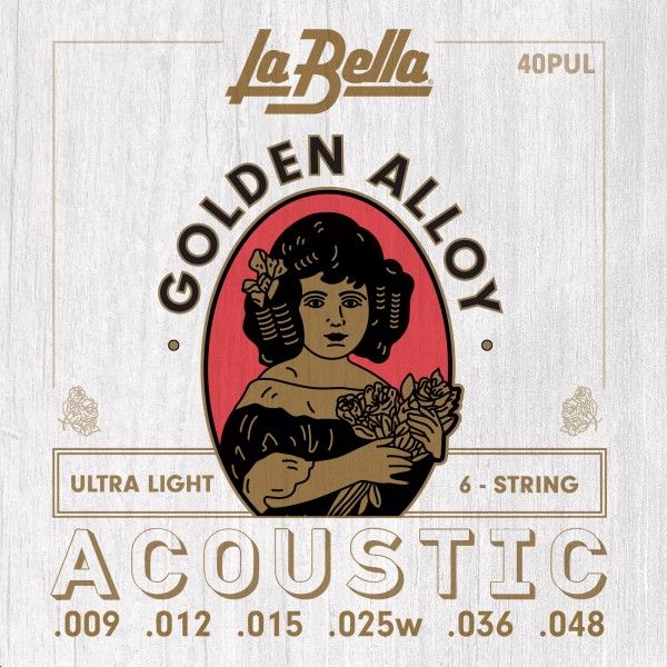 La Bella 40PUL Juego De Cuerdas Para Guitarra Acústica ULTRA LIGHT 09-48 40PUL