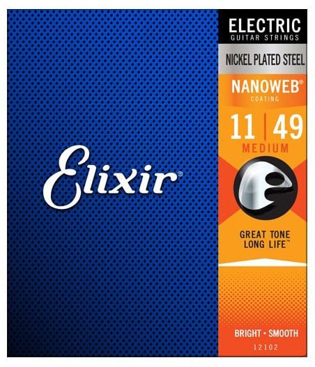 Elixir Nanoweb Cuerdas Guitarra 12102 Medium 11-49 12102 Cuerdas
