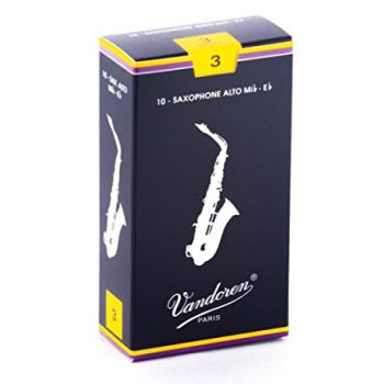 Vandoren caja 10 cañas saxo alto tradicional 3 caja azul