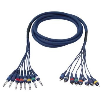 Dap audio fl64 manguera de estudio con 8 jack mono / 8 rca de 3 metros
