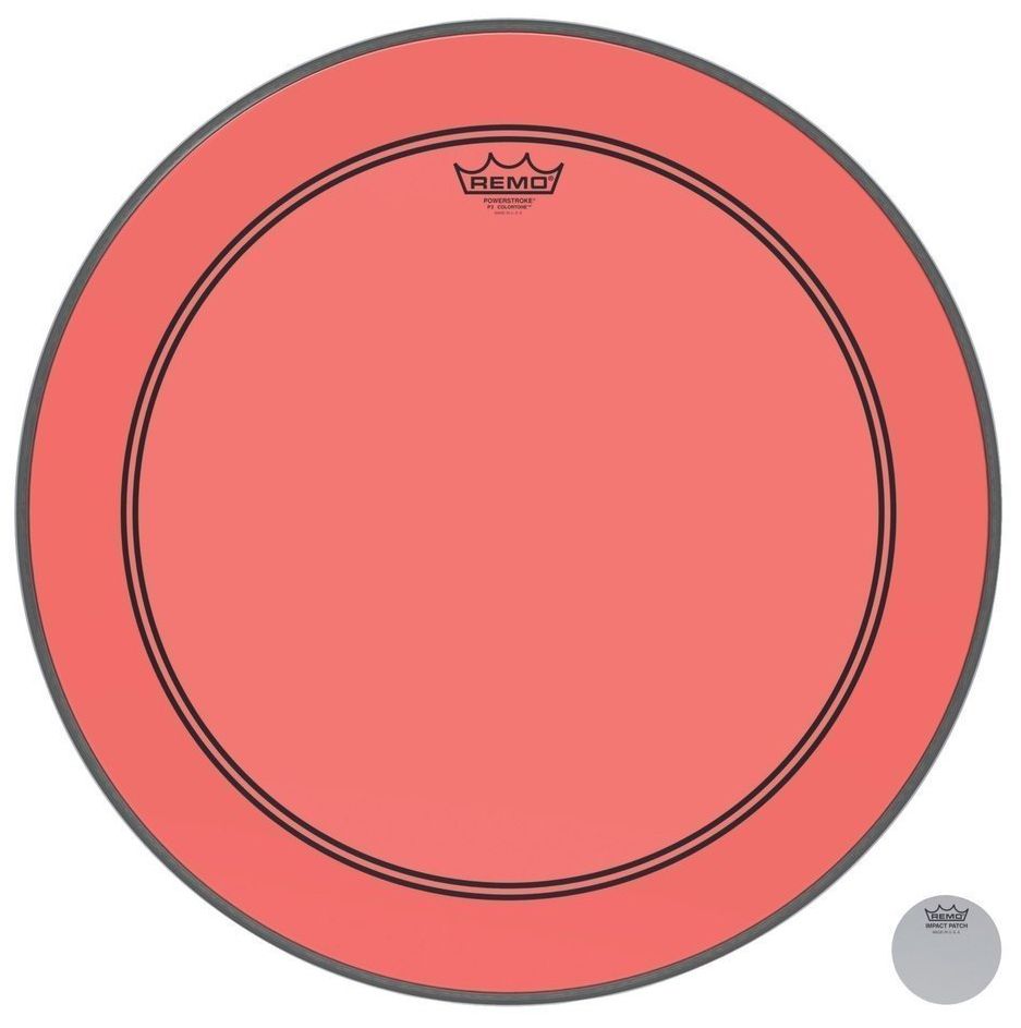 Remo 18" Powerstroke 3 Colortone Clear Red Parche de Bombo de Bombo 18" Powerstroke 3 Colortone C