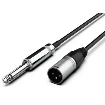 Audibax Silver Cable XLR Macho a Jack Mono YongSheng 1.5 Metros Negro