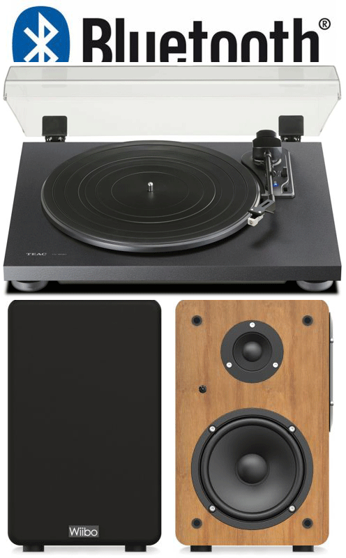 Equipo HiFi TEAC TN-180 BT Giradiscos Bluetooth + Wiibo NEO 100 Altavoces Activos Bluetooth TN-180 BT Black