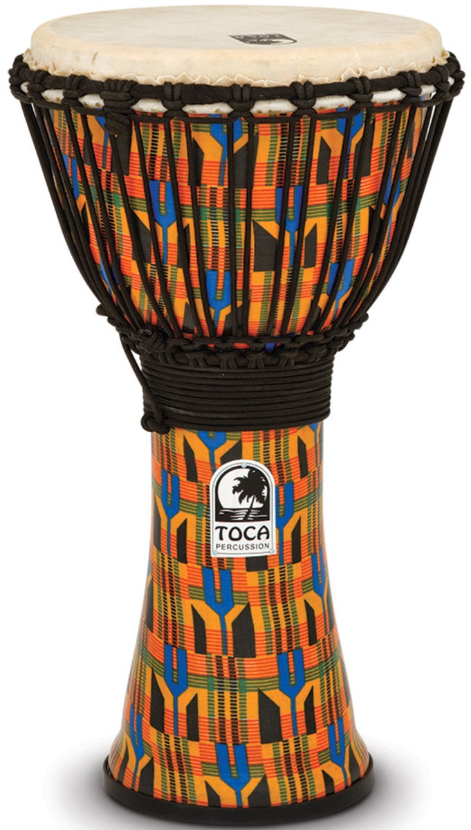 Toca Percussion SFDJ-12K Kente Cloth Djembe Freestyle Afinación cuerda SFDJ-12K
