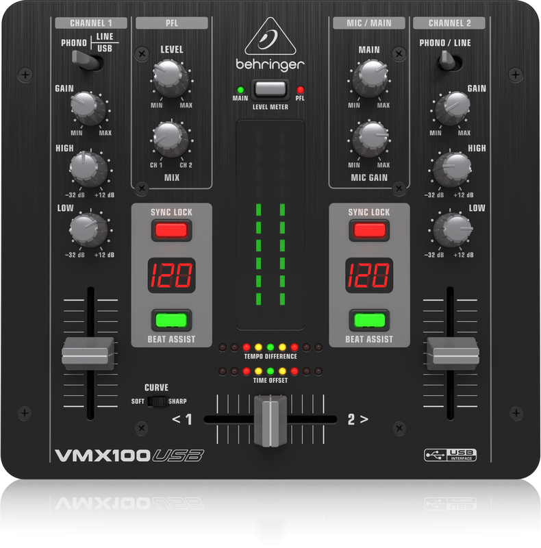 BEHRINGER VMX100 USB Mezclador para DJ mezclador vmx100 usb