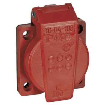 Showtec chasis conector con tapa vde rojo