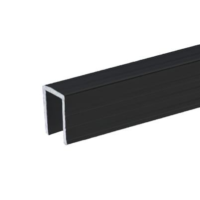 Adam Hall Perfil en U de aluminio Tapa para Paneles de 9,5 mm, negro 6240 BLK