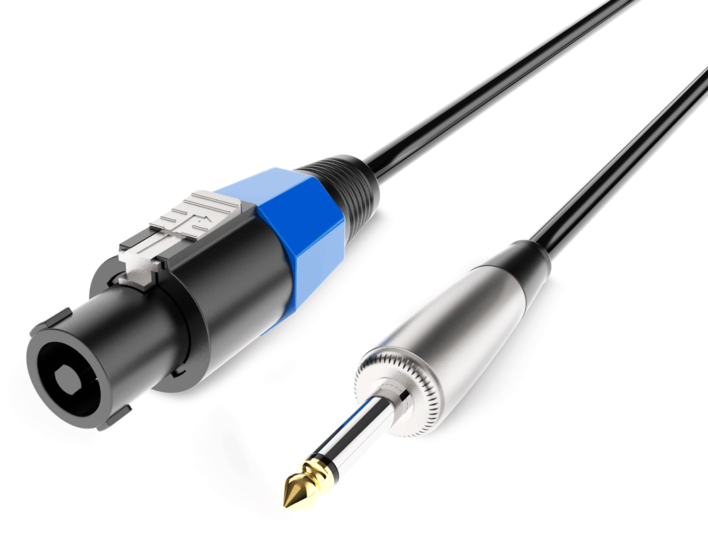 Audibax Power Amp Cable Speakon a Jack Mono 1,5 metros Cable Altavoz Potencia SPEAK-JACK-1.5-1.5