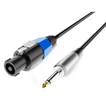 Audibax Power Amp Cable Speakon a Jack Mono 1,5 metros Cable Altavoz Potencia