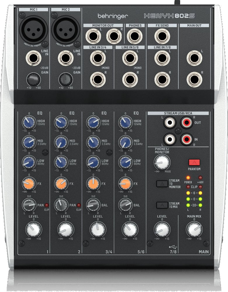 Behringer XENYX 802S Mezclador Analógico de 8 Canales XENYX 802S