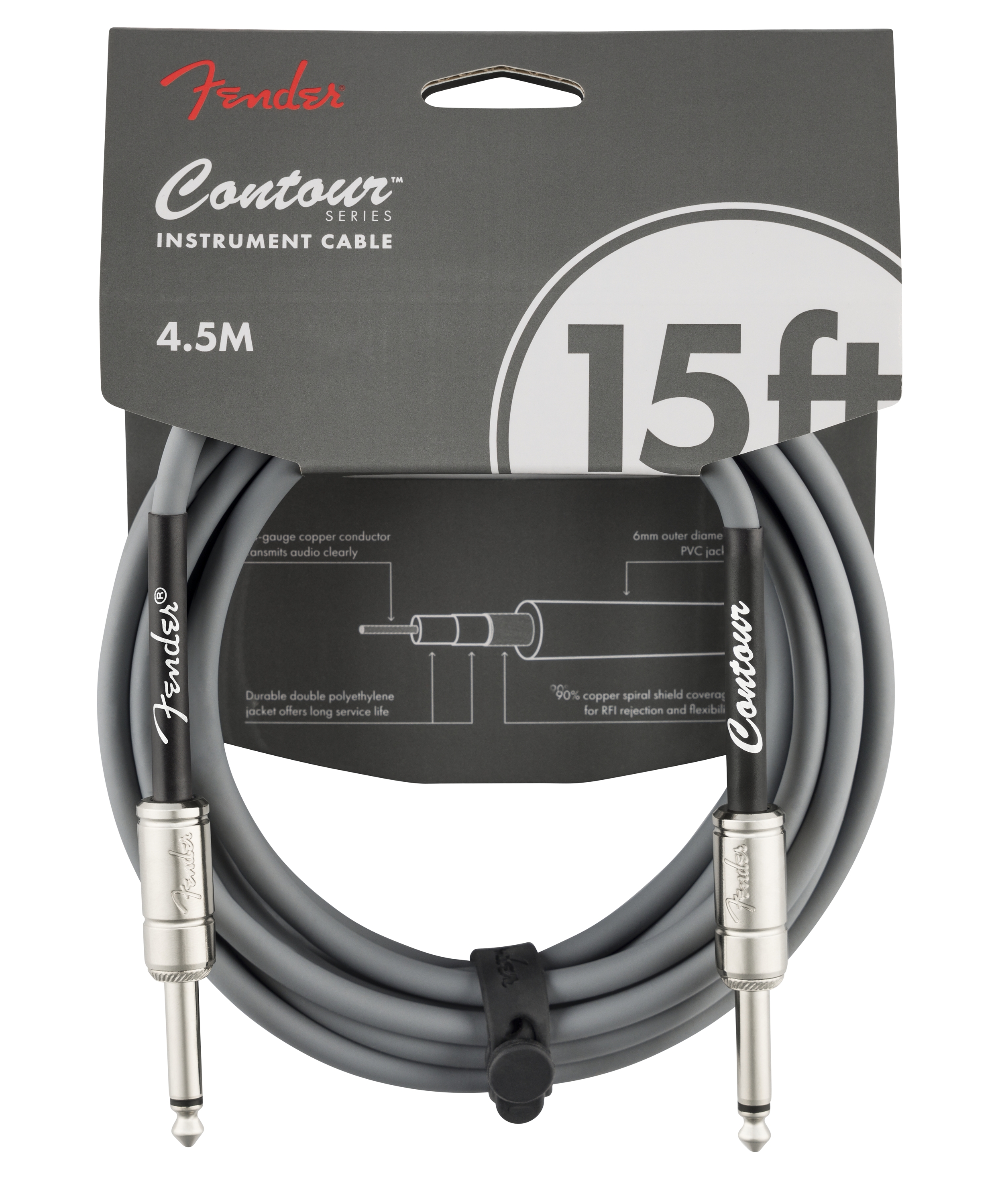 Fender Contour 15 Cable Inca Silver Cable Jack Contour 15 Cable Inca Silver